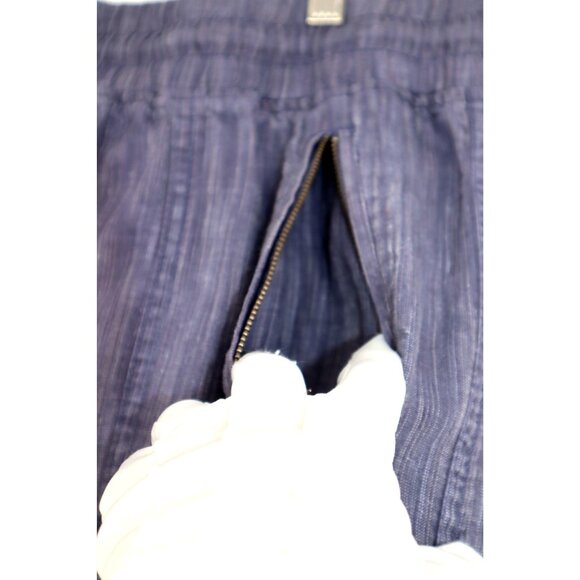 Athleta Linen Wide Leg Pants Blue Textured Drawstring Clean Girl Streetwear - Picture 5 of 8